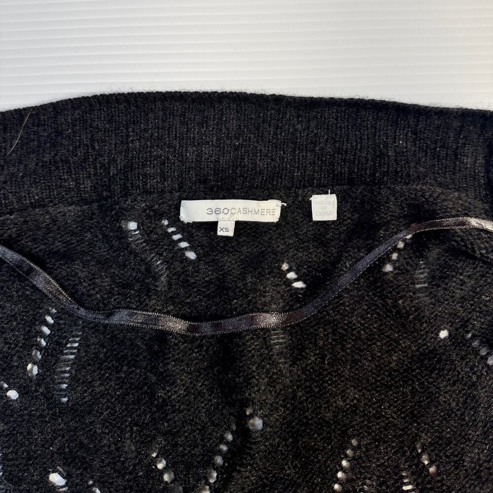 Cashmere Wool Open Knit Cape Cardigan Shawl Women's XS Gray Lagenlook Cozy - Picture 7 of 16